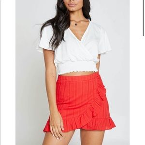 Red Ruffle Skirt